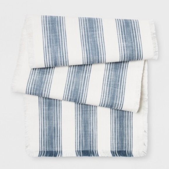 Threshold Other - NWT Woven Stripe Table Runner Blue - Threshold™